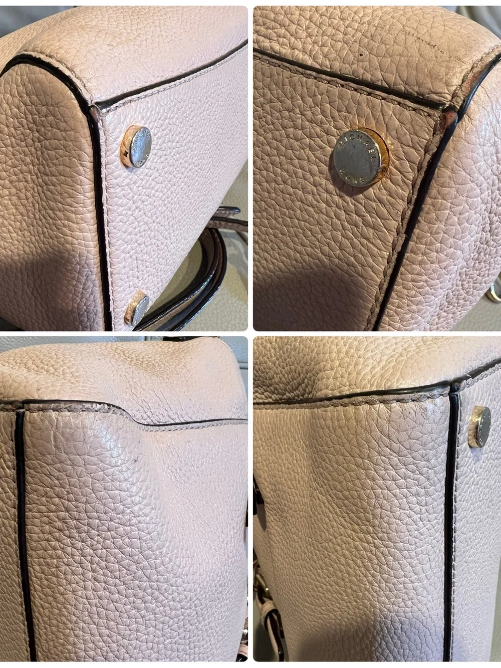 Michael Kors Ciara Pebbled Leather Bag Messenger Crossbody Medium Pink Blush